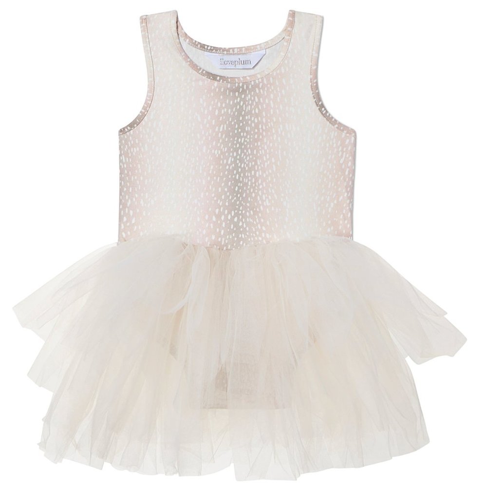 Authentic iloveplum Fawn Suede Print BAE Tutu Dress